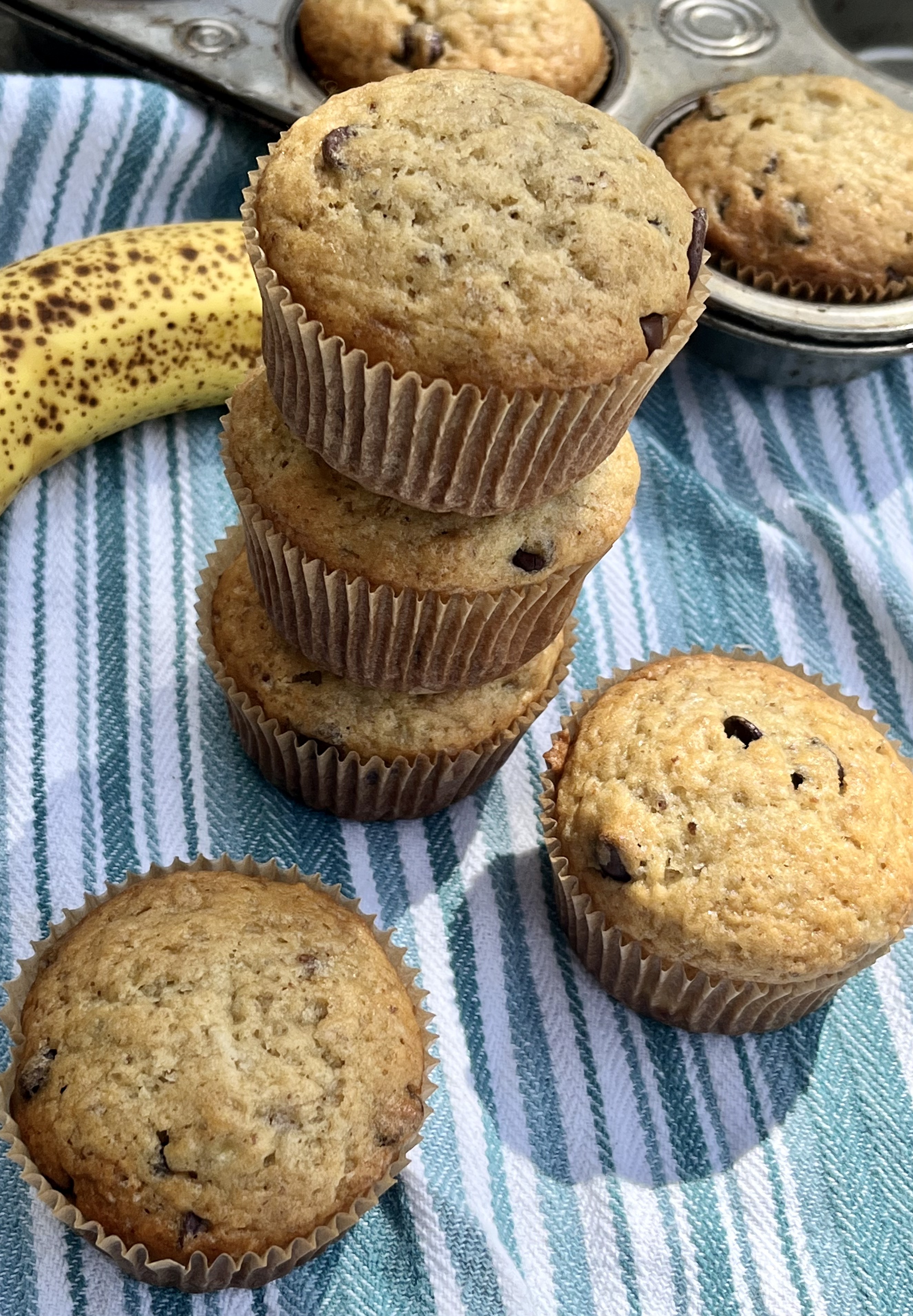 Banana Chocolate Chip Muffins - Simply Scrumptious by Sarah